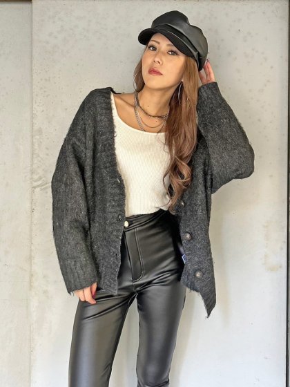 ロングシャギーオーバーカーディガン–