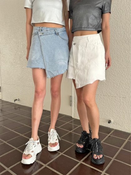 ラップデニムミニスカート– ラップデニムミニスカート–