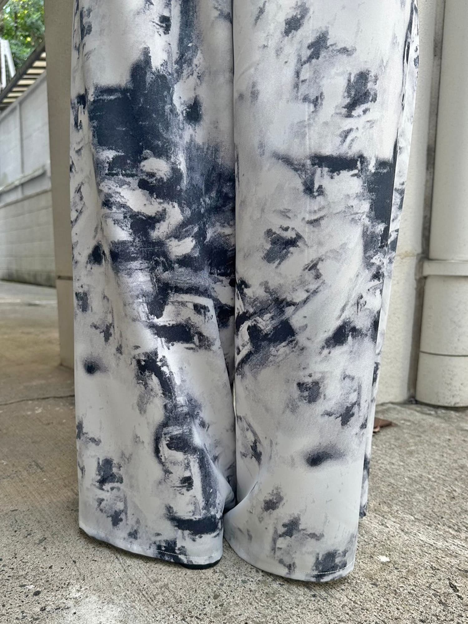 ベルト付ラップシフォンワイドパンツ