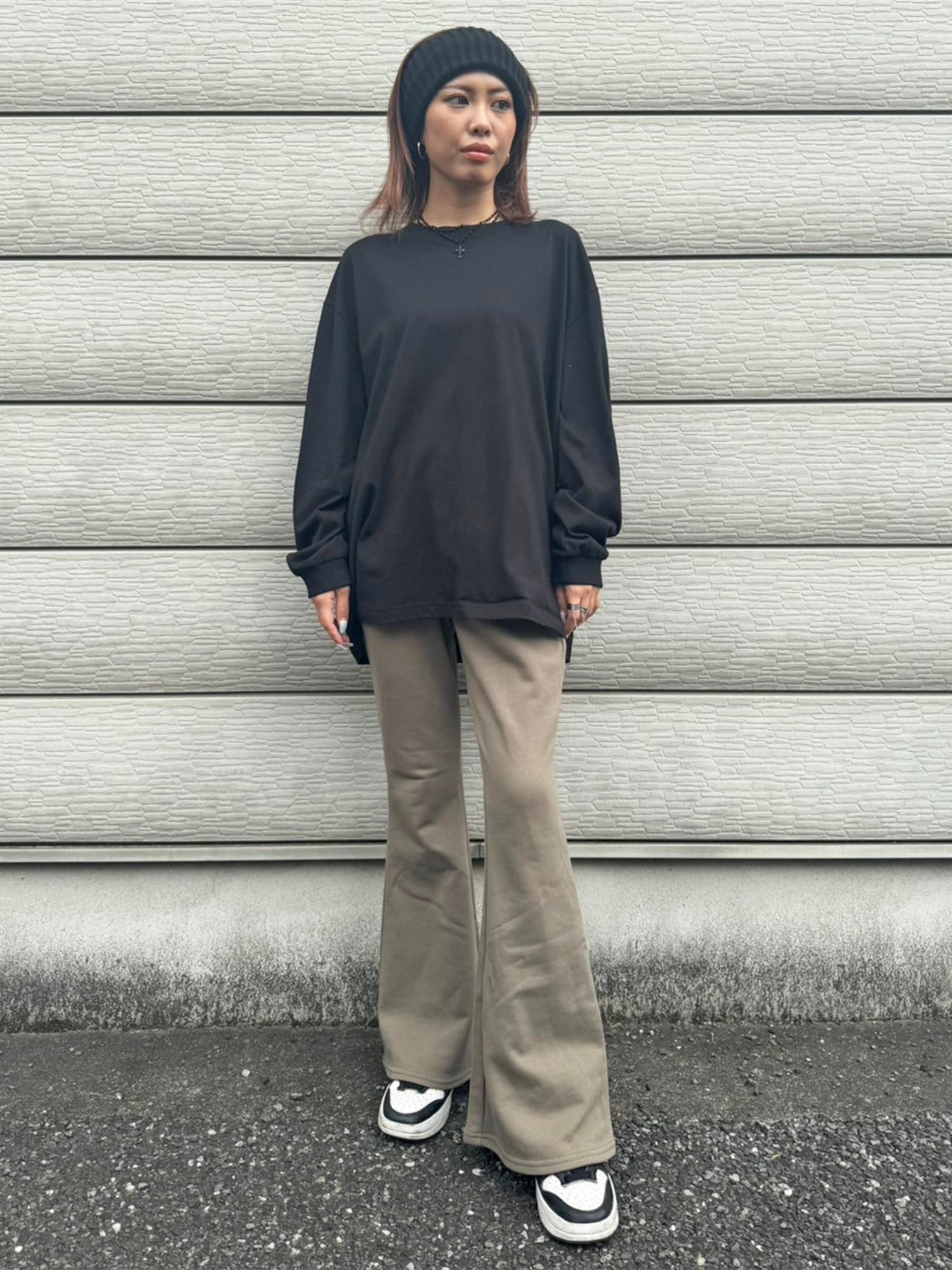 ロゴ刺繍加工風スウェットパンツ