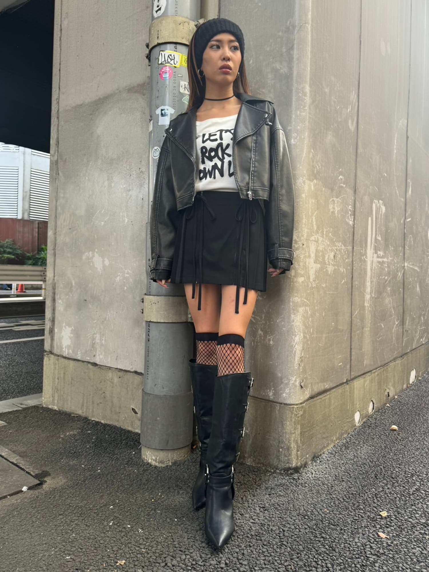 リボンプリーツミニスカート–