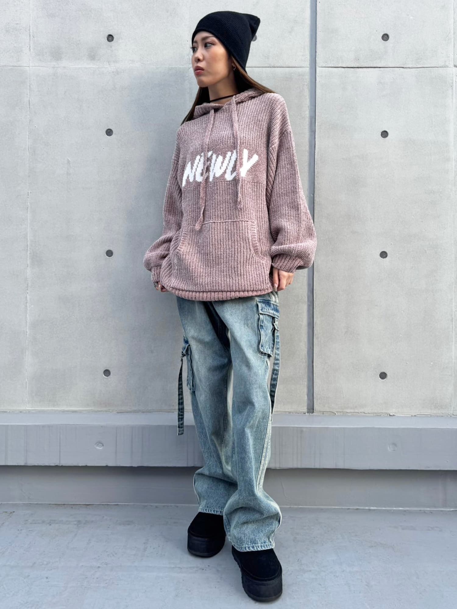 NEWLYモールニットトップ–