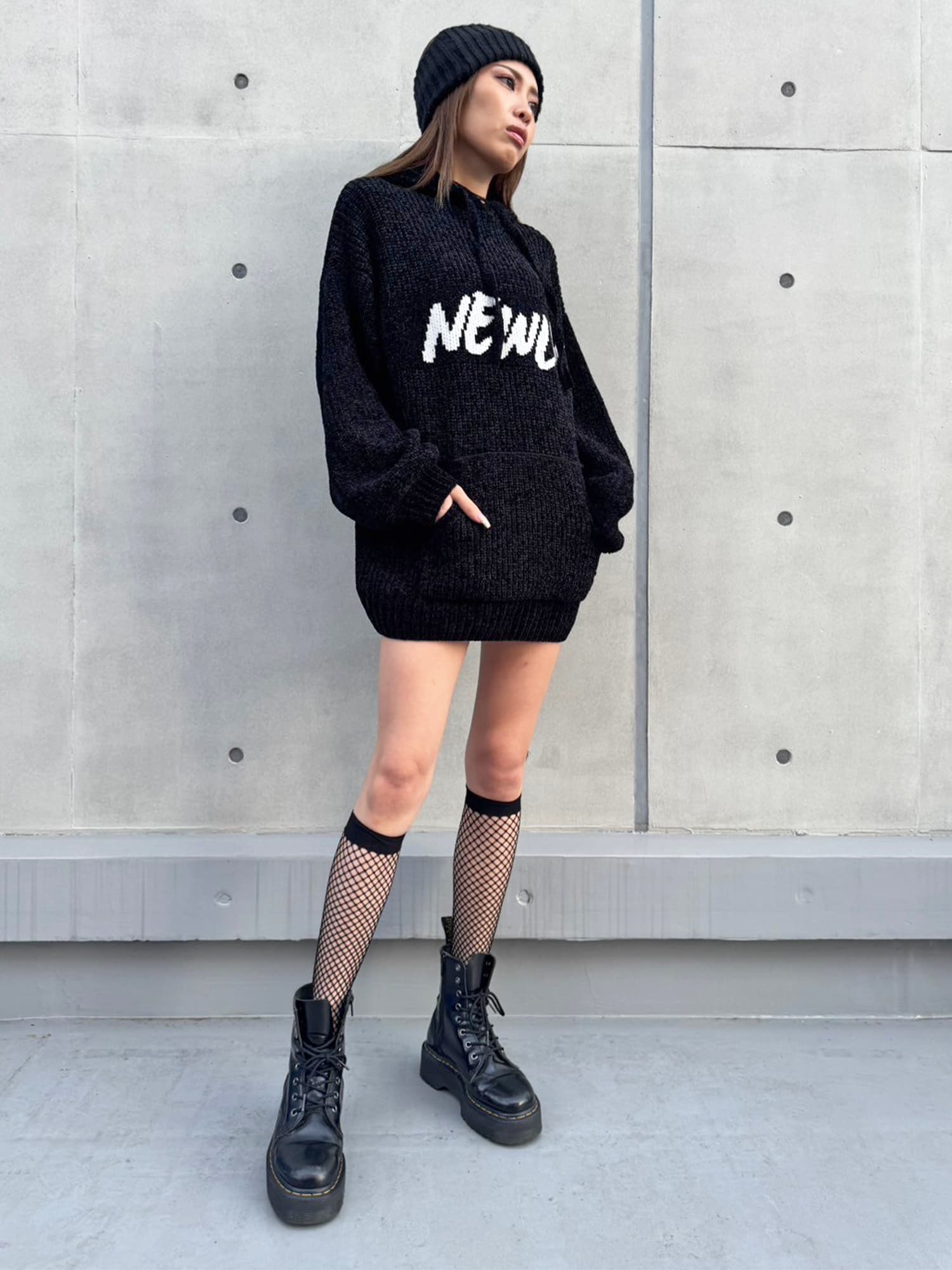 NEWLYモールニットトップ–