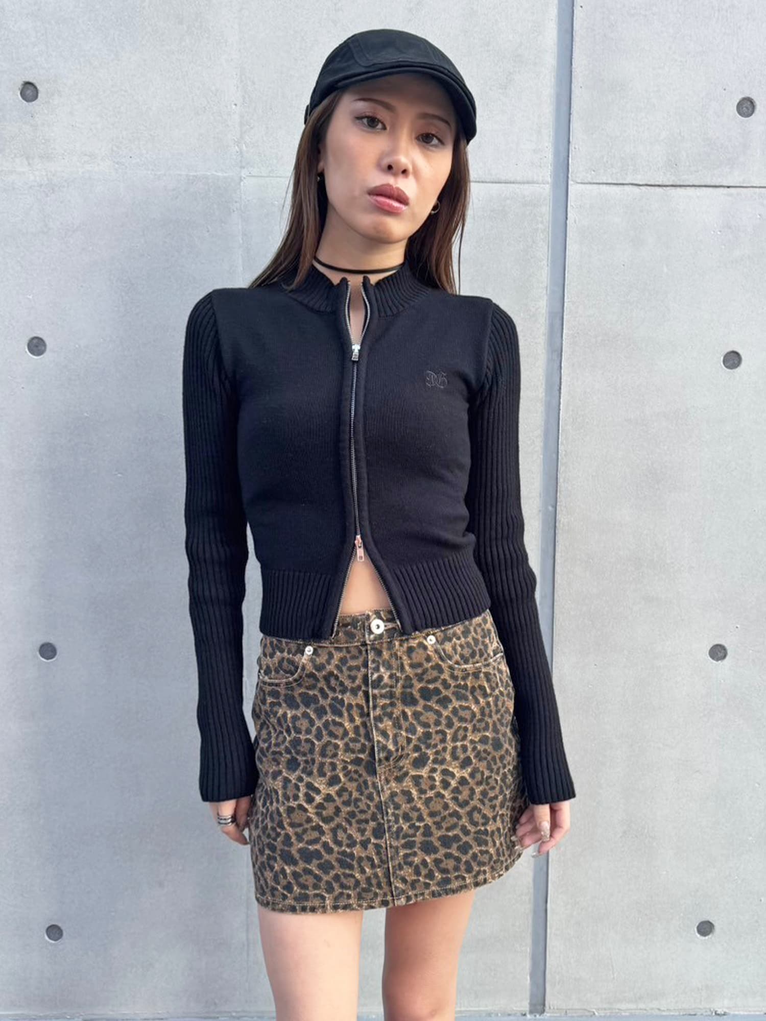 2パターン編地デザインニットTOP–