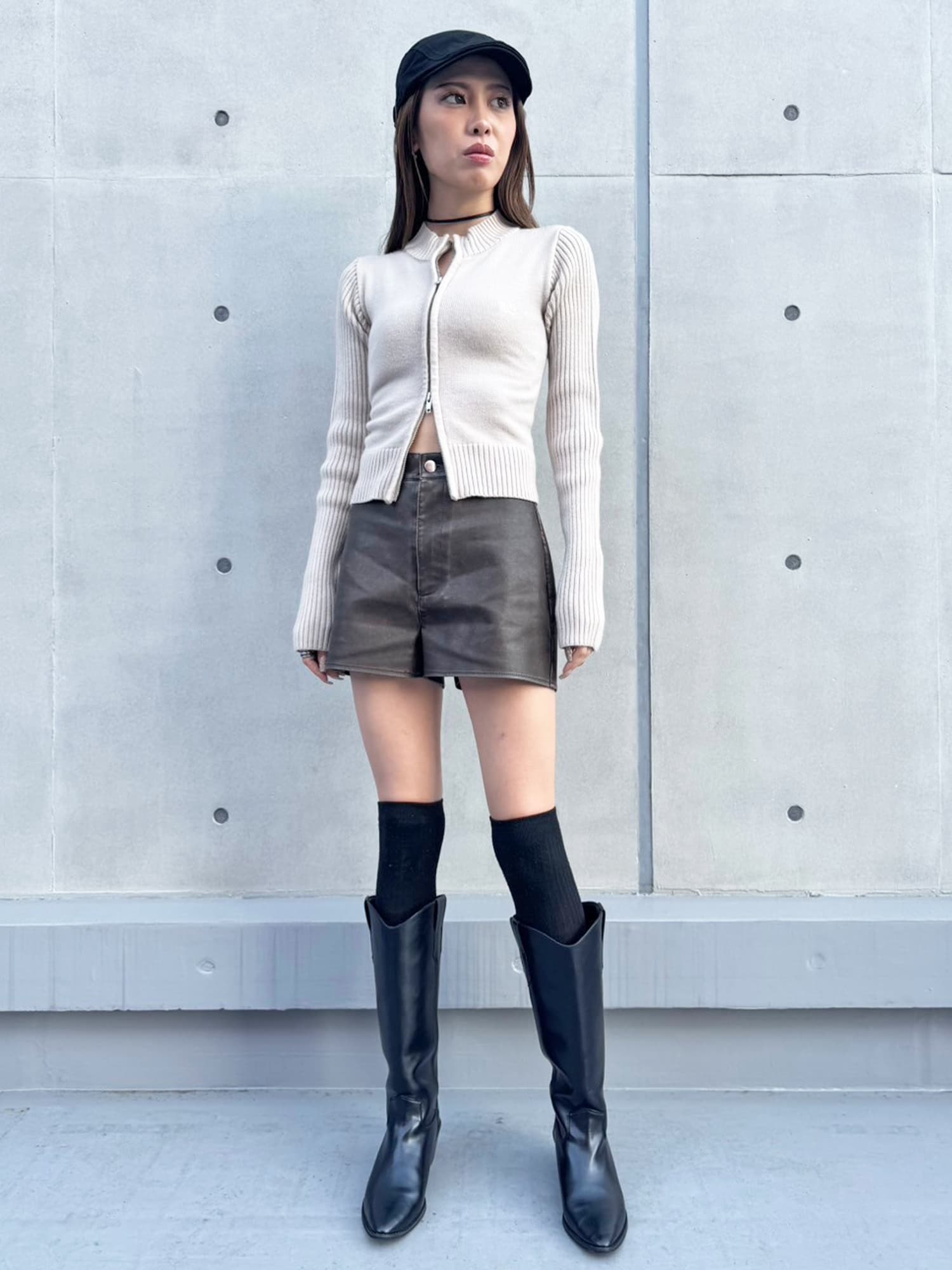 2パターン編地デザインニットTOP–