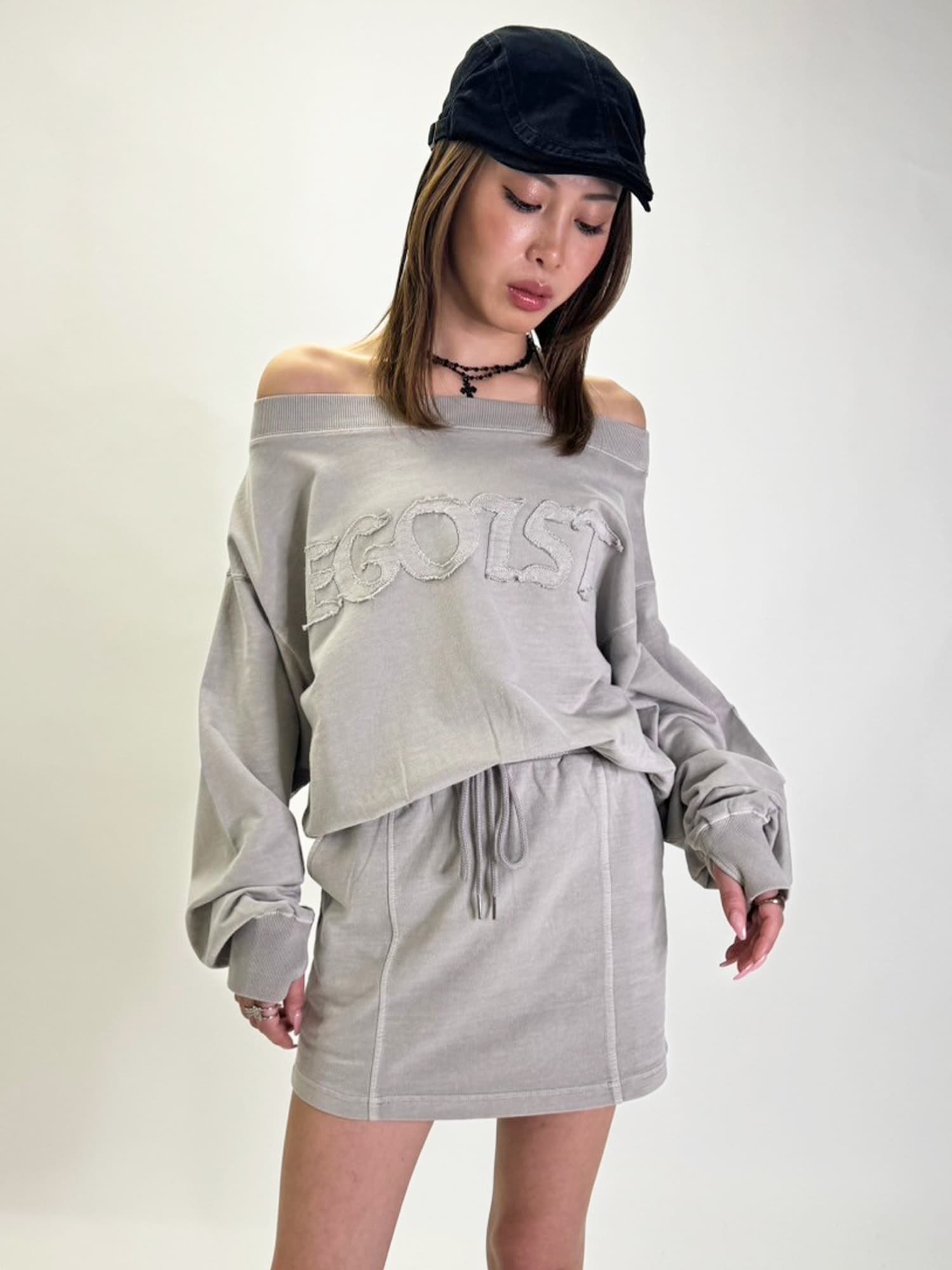 加工裏毛ミニスカート–